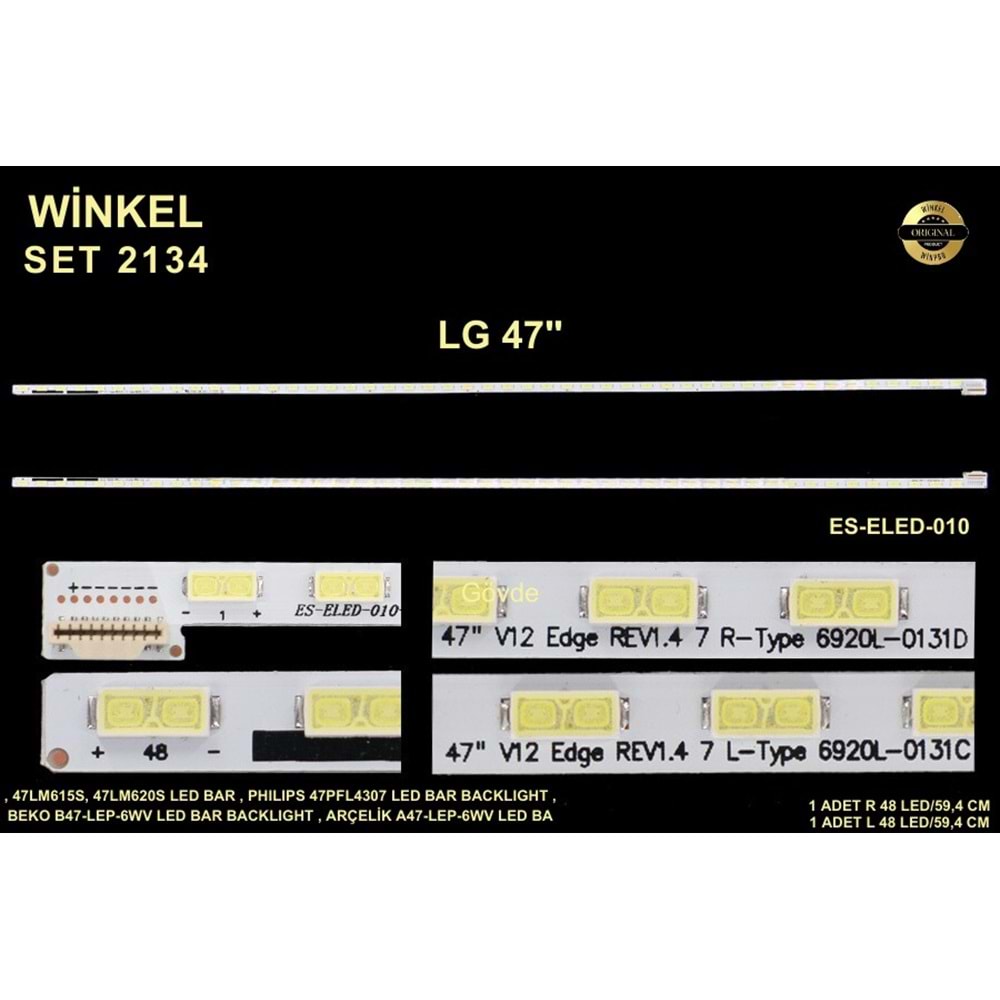 LG Slim Led Bar 47 inç 2x59,4cm 48 Ledli Tv Led Bar 284363-Z20