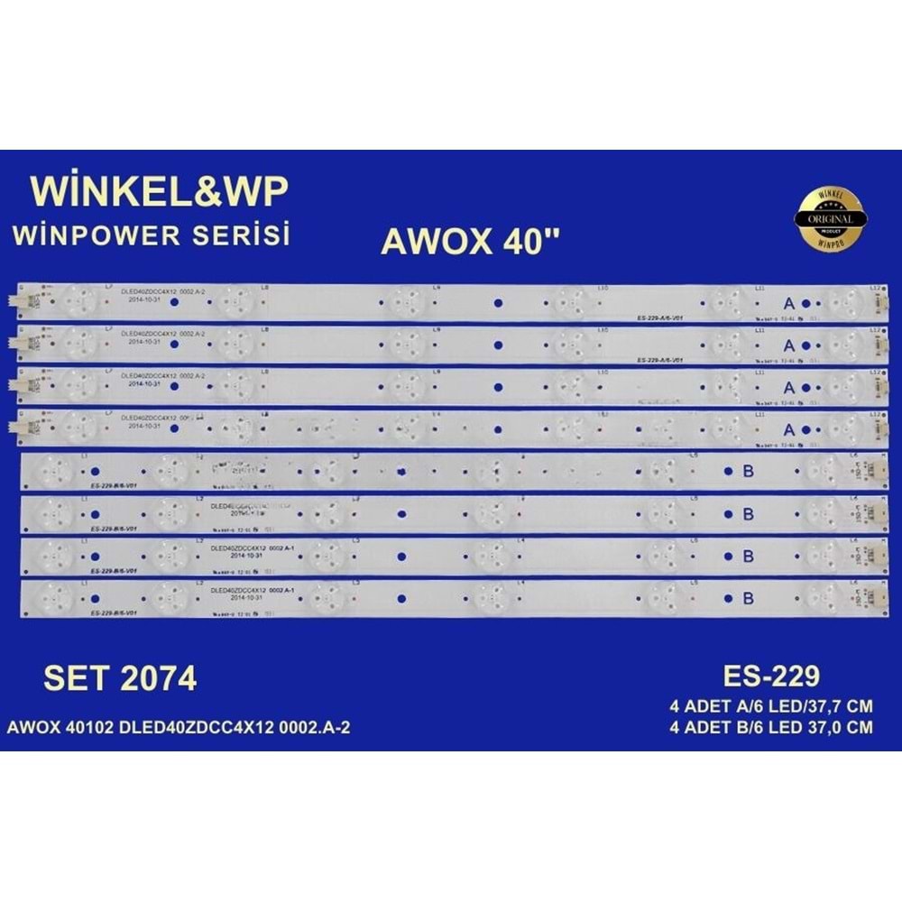 Awox Tv LED BAR 40 inç 8 li Takım 4 X 37,7 CM A 6 Mercek 4 X 37,4 CM B 6 Mercek 284472-O7