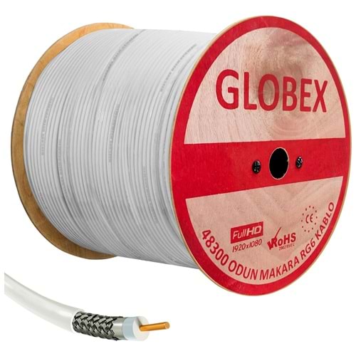 Globex Anten Kablosu 300 Metre Rg6 U4 48 Tel Bakır Kaplama 241083