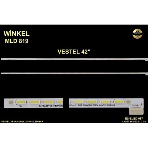 Vestel SLİM Tv LED BAR 42 İnç 53,2cm 60 mercek Uyumlu Tv Kodları 284218-AA4
