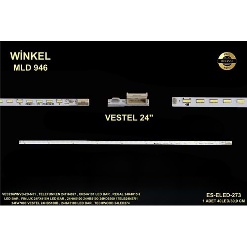 Vestel SLİM Tv LED BAR vidalı model 24 inç 40 mercek 30,9 cm 284239-Ü12
