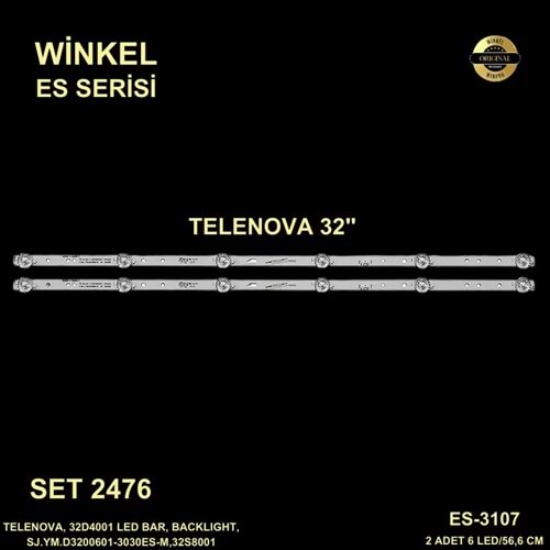 Telenova 32inç 2 x 56,6cm 6 mercek tv ledi led bar 284325-L14