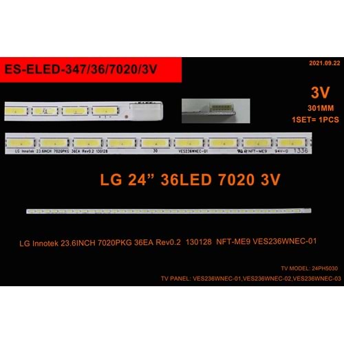 LG Vestel Nexon slim Led Bar 24 inç 30,1cm 36 Ledli Tv Led Bar 284348-JJ1