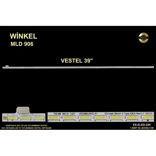 Vestel Slim Led Bar 39 inç 48,4cm 52 Ledli Tv Led Bar 284370-V11