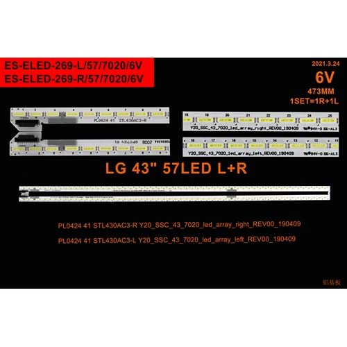 LG Slim Led Bar 43 inç 2x47,3cm 57 Ledli Tv Led Bar 284384-HH5