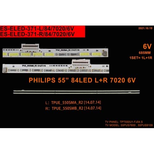 Philips Slim Led Bar 55 inç 2x68,5cm 84 Ledli Tv Led Bar 284424-BB9