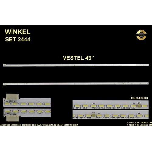 Vestel Slim Tv LED BAR 43 inç 2li takım 2x56,7cm 84 mercek 284451-Ü3