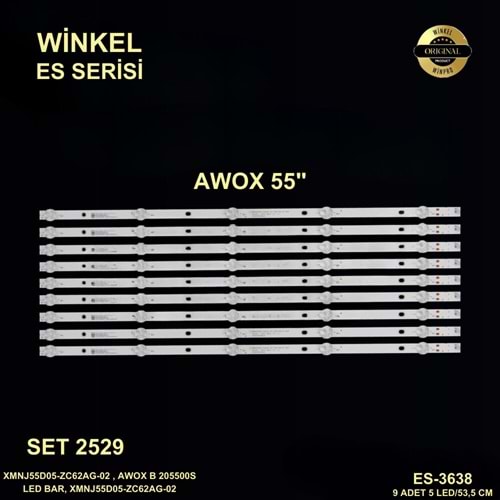 Awox Tv LED BAR 55 inç 10 lu Takım 9 X 53,5 CM 5 Mercek 284471-O6