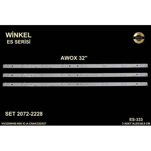 Awox Tv LED BAR 32 inç 3 lü Takım 3 X 58,9 CM 8 Mercek 284464-N24